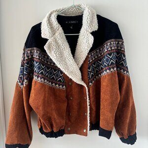 Zaful Faux Shearling Bomber Jacket